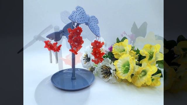 Серьги цветы из полимерной глины