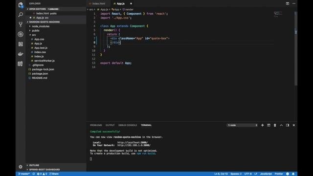 Start With Basic React - FreeCodeCamp - Random Quote Machine 01 - React