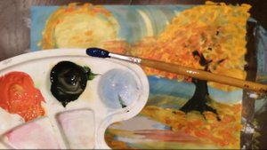 Осень. Дерево. Вихрь | правополушарное рисование