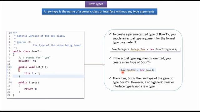What is Generic raw type? | Generics in Java | Java Tutorial смотреть онлайн