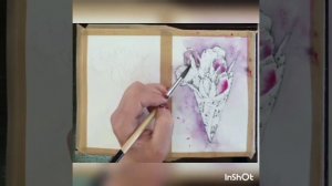 Нотная тетрадь и тюльпаны.