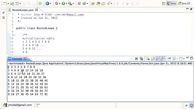 Java Nested For Loops Tutorial смотреть онлайн
