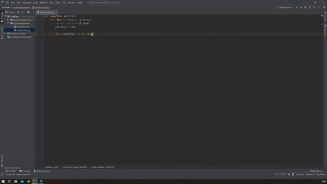 Сортировка вставками. Insertion sort. Python