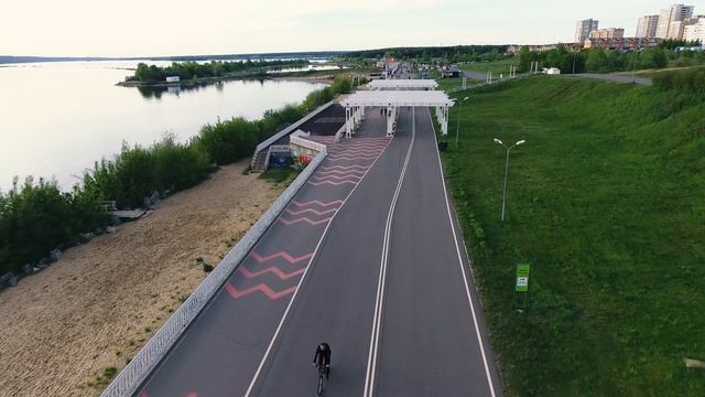 Аэросъемка - Набережные Челны - Городская Набережная (4K)