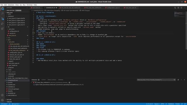 Codecast: Create a RubyGem 21: Change total_dice to use keyword arguments
