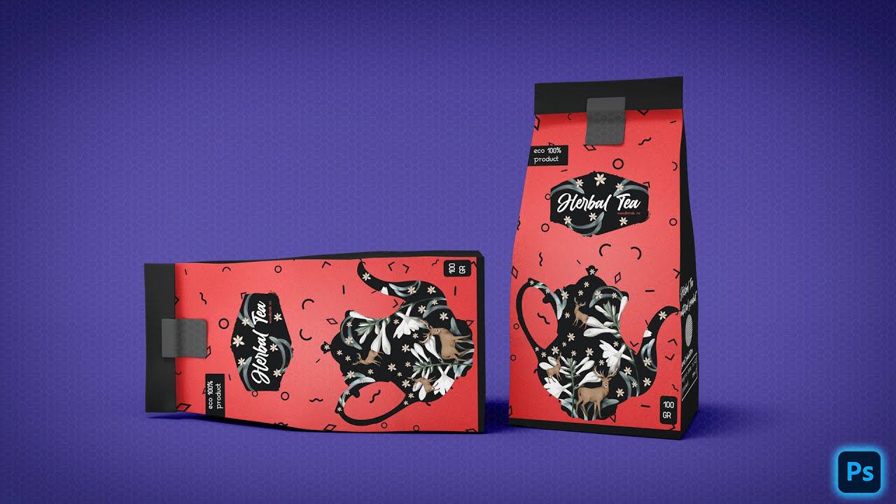 Cute Tea Packaging Design in Photoshop | Дизайн упаковки чая в фотошопе | SPEEDART смотреть онлайн