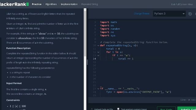 47 - Repeated String | Implementation | Hackerrank Solution | Python