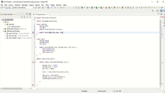 Write JSON Object and JSON Array with Java