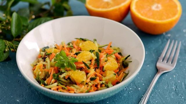 Салат с корейской морковью и апельсином смотреть онлайн