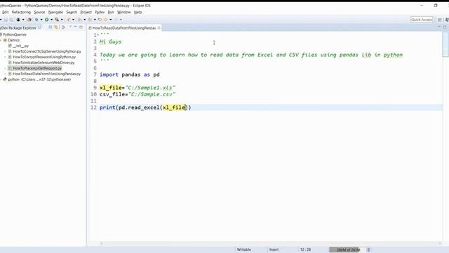 Reading Excel | Reading CSV | Python | Pandas