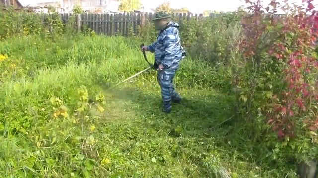 Демонстрация работы бензотриммира Кратон GGT - 900