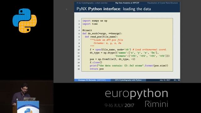 Giuseppe Di Bernardo - Big Data Analytics at the MPCDF: GPU Crystallography with Python смотреть онлайн