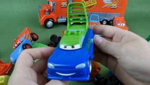 Disney Cars Mix and Match Mega Bloks Toys! Dinoco Lightning Mcqueen Mater Funny Toy Videos for Kids