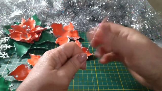 ПУАНСЕТТИЯ - РОЖДЕСТВЕНСКАЯ ЗВЕЗДА  из фоамирана без молдов и шаблонов  ? Christmas  Decor