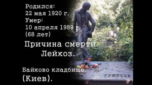 МОГИЛЫ ИЗВЕСТНЫХ ЛЮДЕЙ.Киев.(Украина).