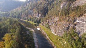 Река Белая, Скала Кабан Таш с высоты. 4K