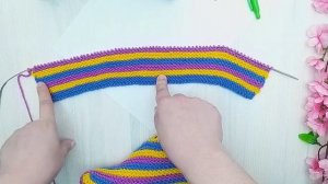 ? Следки из остатков пряжи ?Полосатые следки спицами!!! Подробный мастер класс