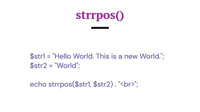 PHP Built In String Functions
