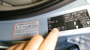 Hyundai Accent Paint Colour Code Location