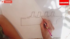 How to draw a Titanic ship ( как нарисовать корабль Титаник. #drawing #schooldrawing