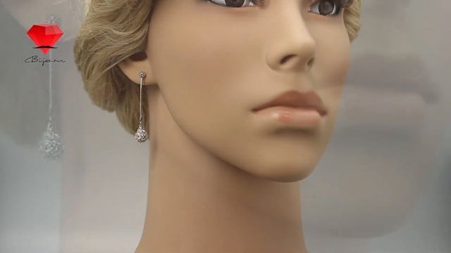 Bije.ru: Серьги-цепочки с покрытием белым золотом и кристаллами Swarovski Aurelie (Орели) смотреть онлайн