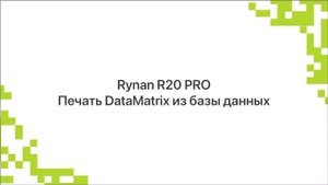 Печать динамических кодов DataMatrix Честный Знак принтером Rynan R20 PRO