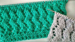 Ажурные узоры спицами - простой узор спицами из 4-х петель