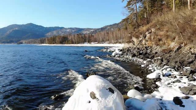 Зима в поселке Яйлю, Телецкое озеро, Алтай. 02/2022 смотреть онлайн