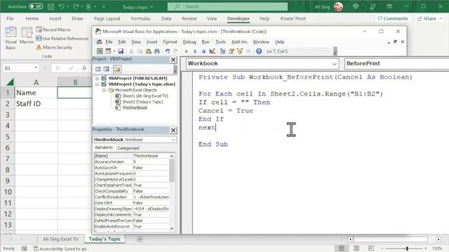 Validate cells not empty before print смотреть онлайн