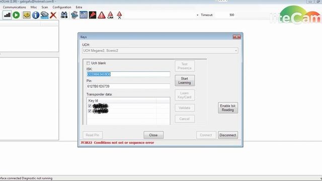 Renolink v1.99 "conditions not set or sequence error"