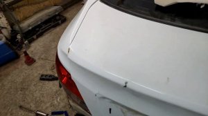Хендай Солярис. Кузовной ремонт. Ремонт задка, крышки багажника и крыла.