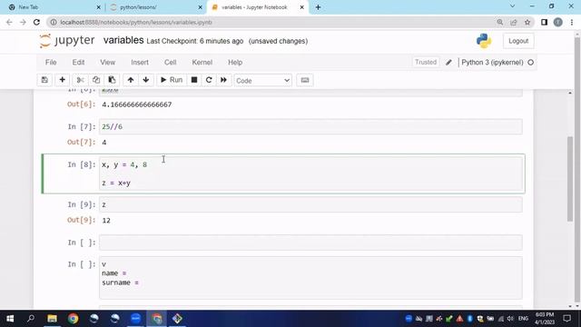 PYTHON LESSON #3 -  VARIABLES IN PYTHON.
