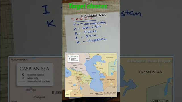 trick for remember country name share the border with caspian sea #short#Target_classes