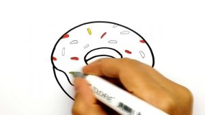 Как нарисовать красивый Пончик Donut простым способом. Рисуноки для срисовки №543