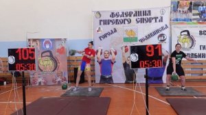 Сепанова Оксана рывок гири 24 кг 199 подъемов