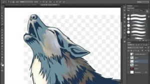 Стилизация фотографии волка в ручную