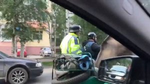 Медведь в коляске мотоцикла