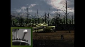 Танк Т-72. Вождение в лесу.
