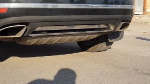 Накладка заднего бампера металл нержавейка для Volkswagen Touareg ІІ (2014-2018)