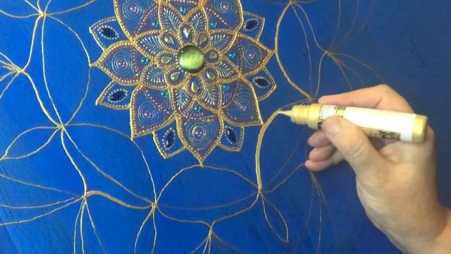 417. Картина на холсте. Мандала.  Painting On Canvas.Mandala. Точечная роспись.