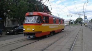 Трамвай Татра Т-3 номер 0524. (Поливомоечный вагон).