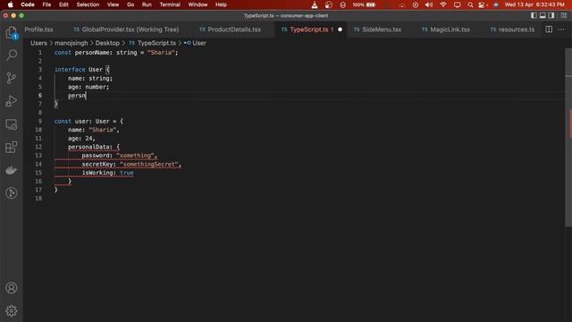 Typescript Interface | Manoj Singh Negi