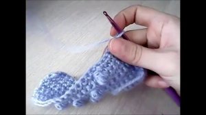 Мотив крючком. Квадратный мотив "Сердечко шишечками." Вариант №1.