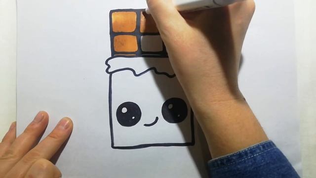 Как нарисовать Милую Шоколадку маркерами . How To Draw a Cute Chocolate markers.