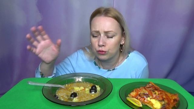 МУКБАНГ СОЛЯНКА ДОМАШНЯЯ///МУКБАНГ ПИЦЦА ДОМАШНЯЯ //MUKBANG SOLYANKA ///PIZZA//не АСМР///