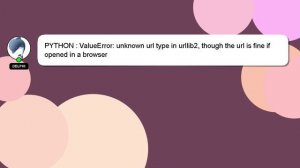 PYTHON : ValueError: unknown url type in urllib2, though the url is fine if opened in a browser