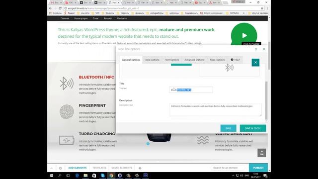 Элемент Kallyas STAGE & ICON BOXES. Сайт на Wordpress. смотреть онлайн