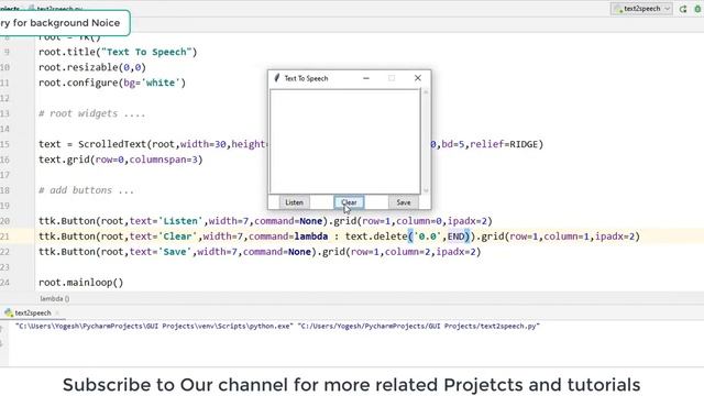 Text To Speech Convertor Project  using tkinter and pyttsx3 / offline text to speech convertor