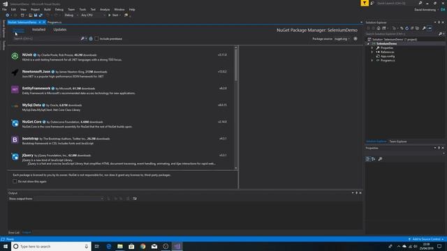 How to install Selenium in Visual Studio