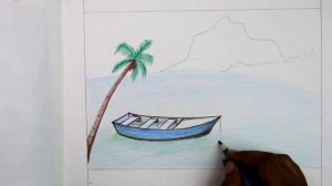 How to Draw a Boat in Water Scenery - Step by Step